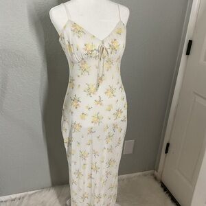 Cream Spaghetti Strap Maxi Slip Dress